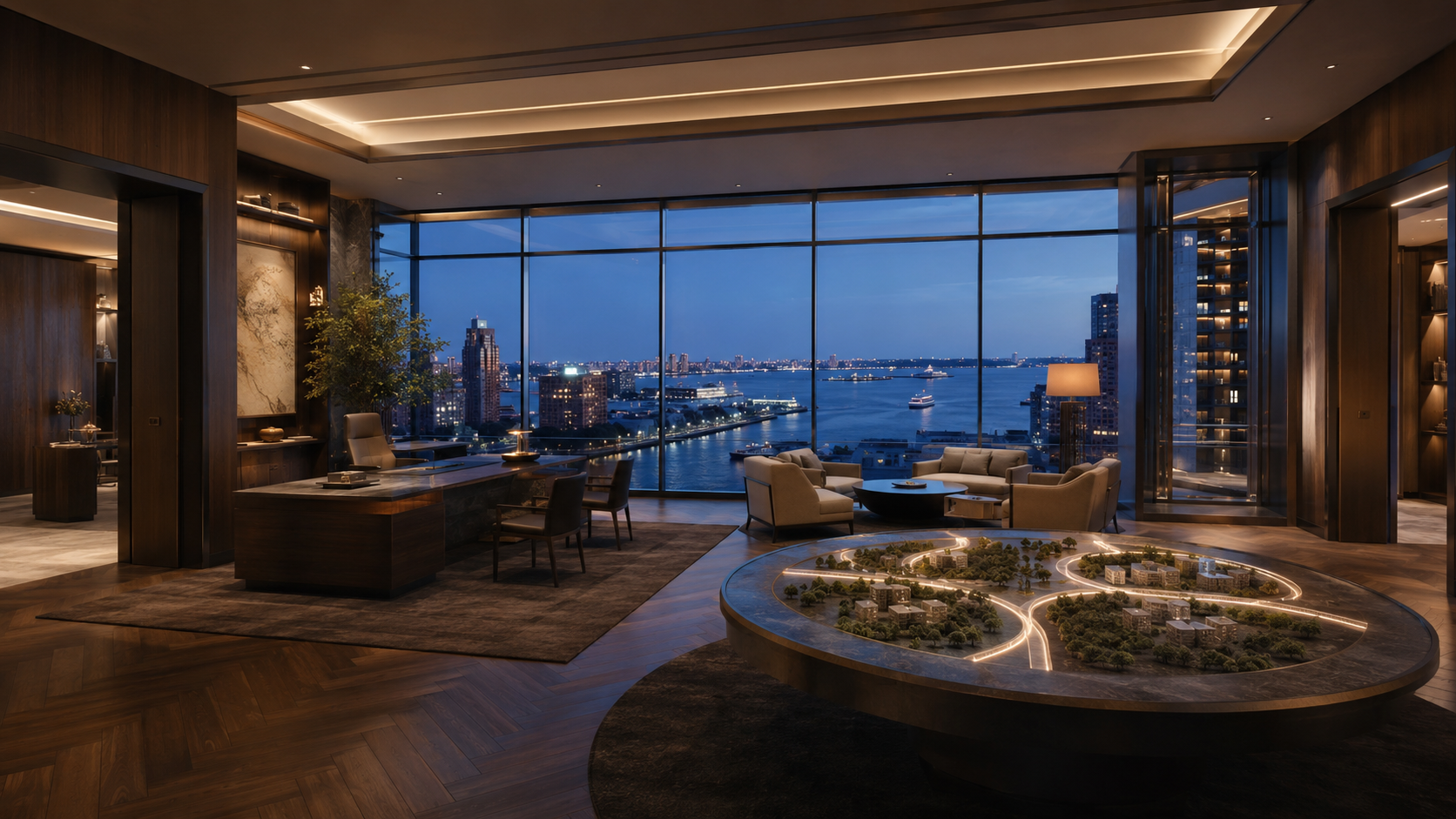 The Unicus Enterprise Office overlooking the waterfront city